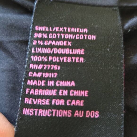 Vtg Betsey Johnson Womens Bodycon Dress Black Stretch Denim Studded Front Zip St - Picture 8 of 8